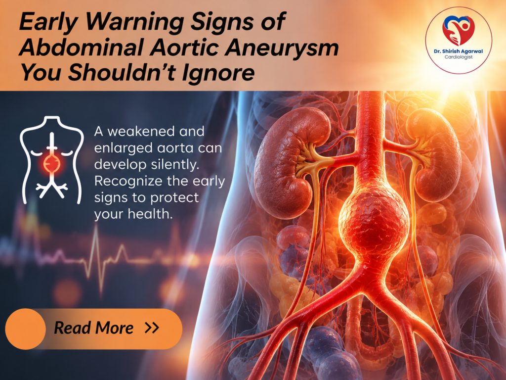 Early warning signs of abdominal aortic aneurysm showing an enlarged abdominal aorta and symptoms that should not be ignored